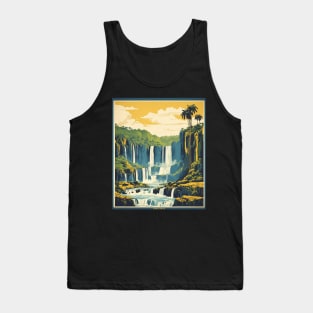 Iguazu Falls Parana Brazil Vintage Tourism Travel Poster Tank Top